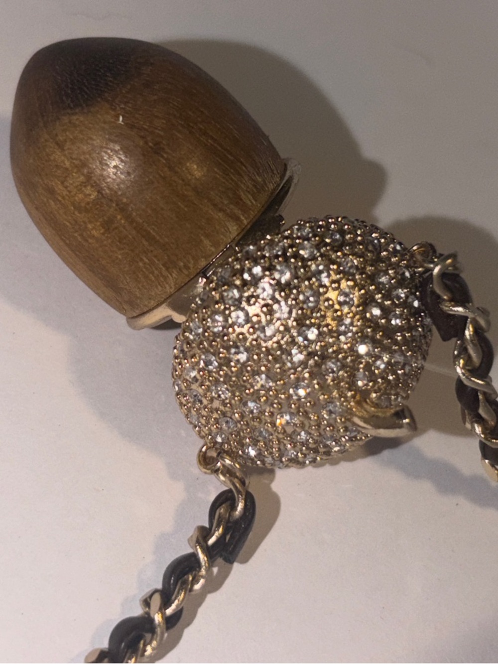 🪩 🥜🐿️   🆕 CC Crystal Wooden Acorn Pendant chain necklace 🐿️ 🪩 - Picture 8 of 15